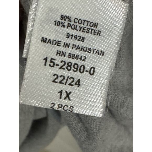 Dreams Co. Gray Long Sleeve T-Shirt With Snowflake Design, Size 22/24 1X - Picture 6 of 7